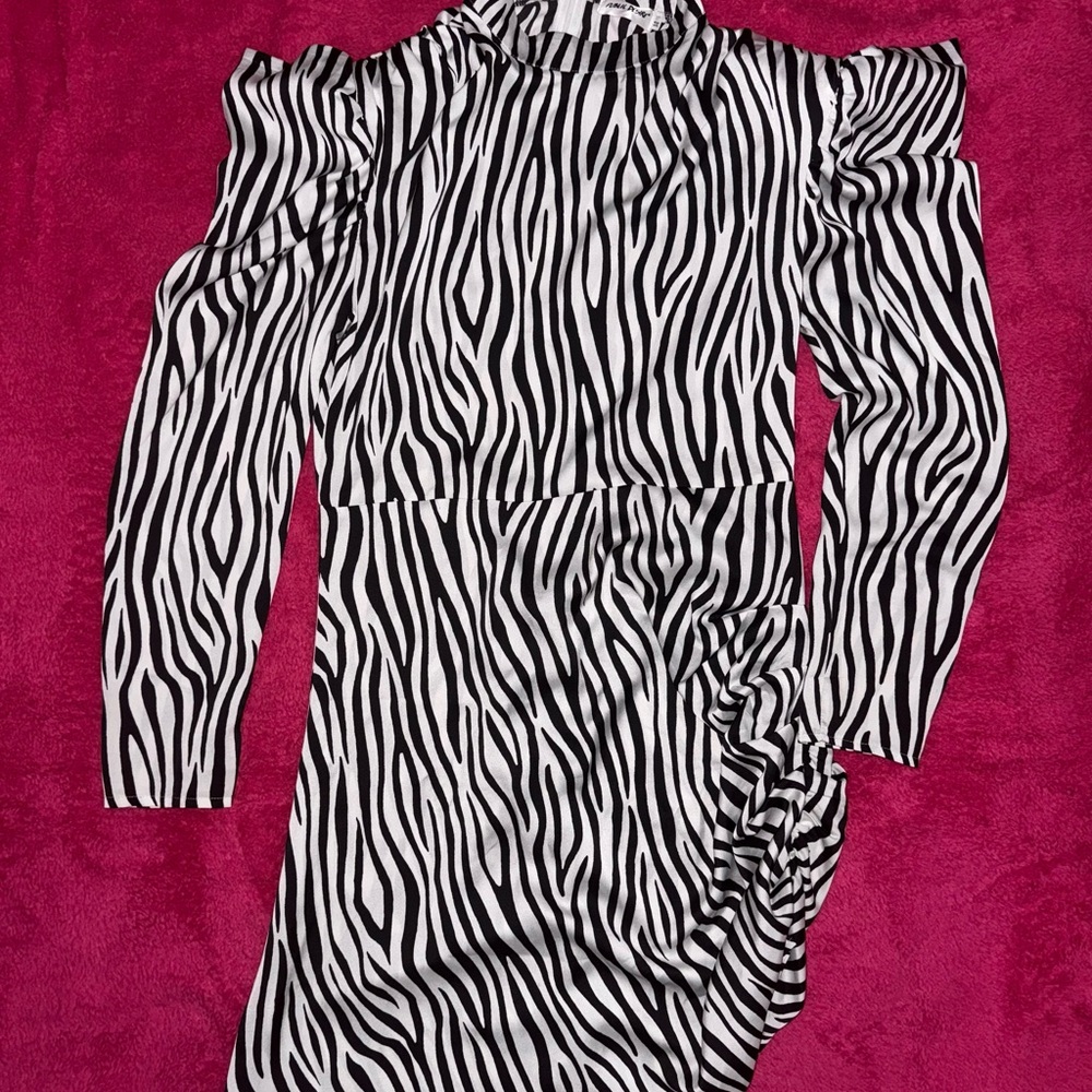 Public Desire Black and White Asymmetrical Dress